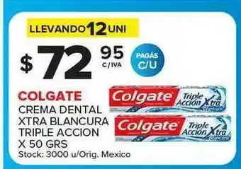 Carrefour Maxi Colgate Crema Dental Xtra Blancura Triple Accion x 50grs oferta