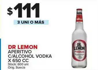 Carrefour Maxi Dr Lemon Aperitivo C Alcohol Vodka oferta