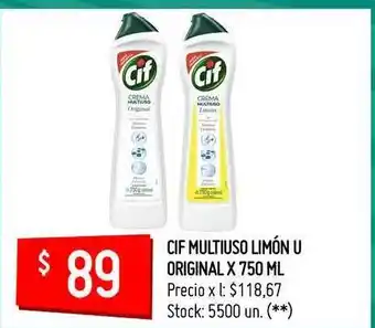 Changomas Cif Multiuso Limón U Original x 750ml oferta