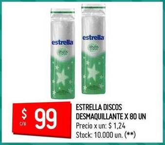 Changomas Estrella Discos Desmaquillante x 80un oferta