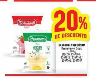 Makro La Serenisima En Yogur Descremado /Entero x 900g oferta