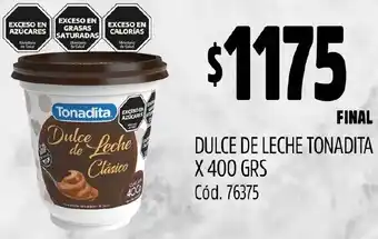 Supermercados Yaguar DULCE DE LECHE TONADITA X 400GR oferta