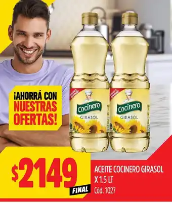 Supermercados Yaguar ACEITE COCINERO GIRASOL X 1.5LT oferta
