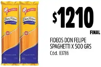 Supermercados Yaguar FIDEOS DON FELIPE SPAGHETTI X 500GR oferta