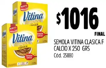 Supermercados Yaguar SEMOLA VITINA CLASICA F CALCIO X 250GR oferta