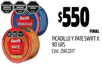 Supermercados Yaguar PICADILLO Y PATE SWIFT X 90GR oferta