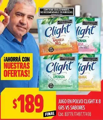 Supermercados Yaguar JUGO EN POLVO CLIGHT X 8GR oferta