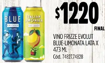 Supermercados Yaguar VINO FRIZZE EVOLUT BLUE-LIMONATA LATA X 473ML oferta