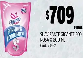 Supermercados Yaguar SUAVIZANTE GIGANTE ECO ROSA X 800ML oferta