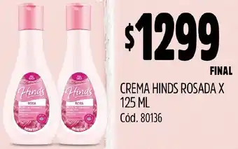 Supermercados Yaguar CREMA HINDS ROSADA X 125ML oferta