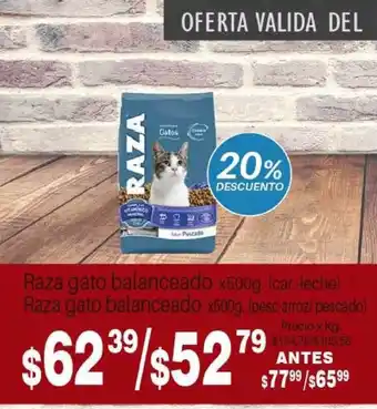 Raza gato galanceado x500g (car-leche), Raza gato balanceado x500g (pesc arroz/pescado) x kg