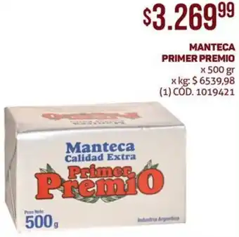 Makro MANTECA PRIMER PREMIO x 500gr oferta