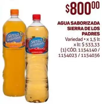 Makro AGUA SABORIZADA SIERRA DE LOS PADRES Variedad x 1,5lt oferta