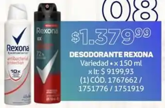 Makro DESODORANTE REXONA Variedad x 150ml oferta