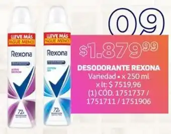 Makro DESODORANTE REXONA Variedad x 250ml oferta