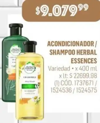 Makro ACONDICIONADOR/ SHAMPOO HERBAL ESSENCES Variedad x 400ml oferta