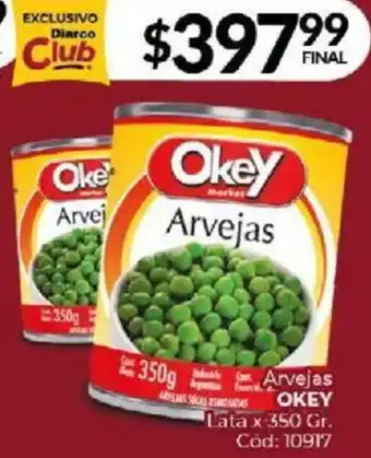 Diarco Arvejas Okey Lata x 350gr oferta