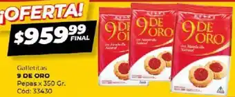 Diarco Galletitas 9 DE ORO Pepas x 350gr oferta