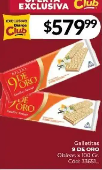 Diarco Galletitas 9 DE ORO Obleas x 100gr oferta