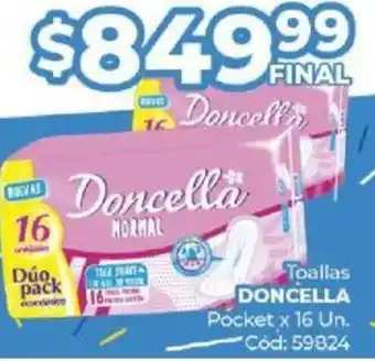Diarco Toallas DONCELLA Pocket x 16 Un. oferta