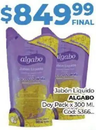 Diarco Jabón Líquido ALGABO Doy Pack x 300ML oferta