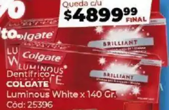 Diarco Dentifrico COLGATE Luminous White x 140gr oferta
