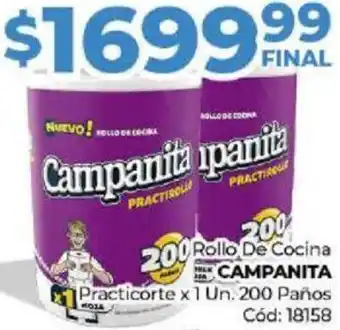 Diarco Rollo De Cocina CAMPANITA Practicorte x 1un 200 Paños oferta