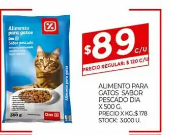 Supermercados DIA Alimento Para Gatos Sabor Pescado Dia x 500gr oferta