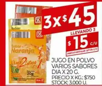 Supermercados DIA Jugo En Polvo Varios Sabores Dia x 20g oferta