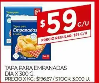 Supermercados DIA Tapa Para Empanadas Dia x 300g oferta