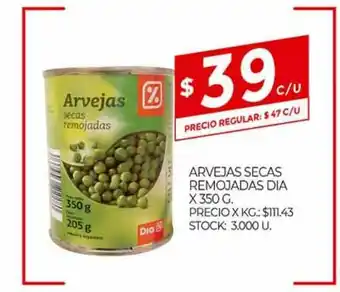 Supermercados DIA Arvejas Secas Remojadas Dia x 350 g oferta