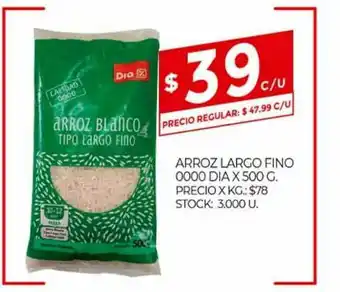 Supermercados DIA Arroz Largo Fino Dia x 500g oferta