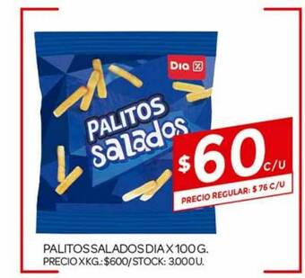 Supermercados DIA Palitos Salados Dia x 100g oferta