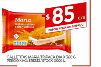 Supermercados DIA Galletitas Maria Tripack Dia x 360g oferta