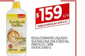 Supermercados DIA Edulcorante Liquido Sucralosa Dia x 500ml oferta
