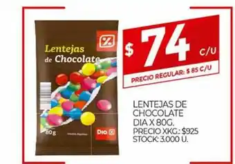 Supermercados DIA Lentejas De Chocolate Dia x 80g oferta