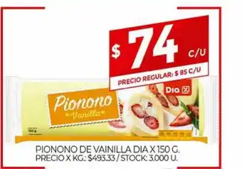 Supermercados DIA Pionono De Vainilla Dia x 150g oferta
