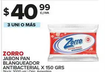 Carrefour Maxi Zorro Jabon Pan Blanqueador Antibacterial x 150grs oferta