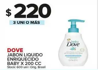 Carrefour Maxi Dove Jabon Liquido Enriquecido Baby x 200cc oferta