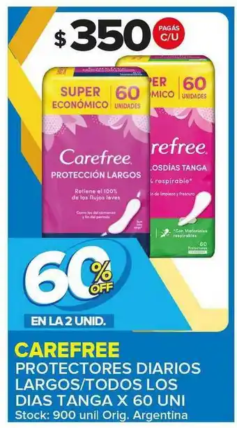 Carrefour Maxi Carefree Protectores Diarios Largos Todos Los Dias Tanga oferta