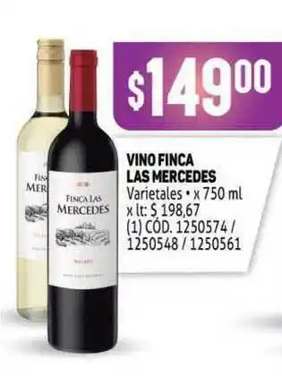 Makro Vino Finca Las Mercedes x 750ml oferta