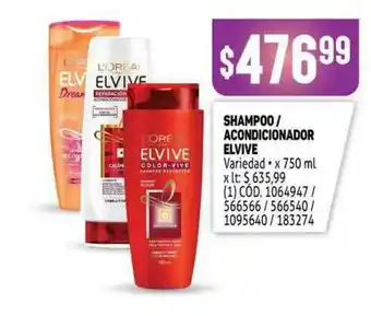 Makro Shampoo Acondicionador Elvive x 750ml oferta