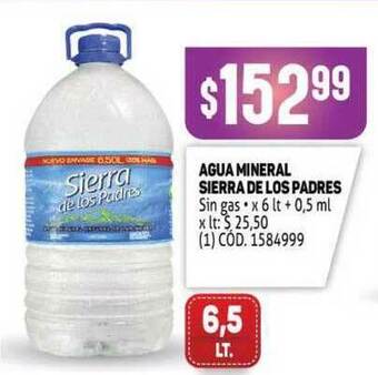 Makro Agua Mineral Sierra De Los Padres oferta