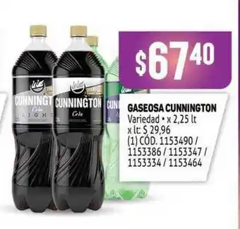 Makro Gaseosa Cunnington x 2.25lt oferta