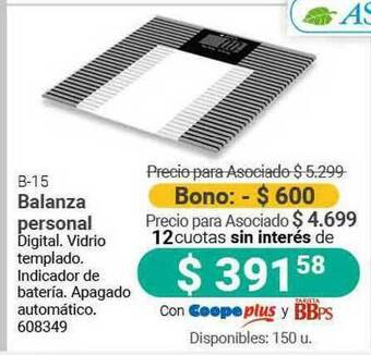 Cooperativa Obrera B-15 Balanza Personal oferta