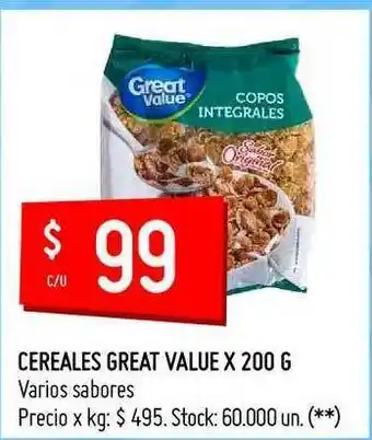 Changomas Cereales Great Value Varios Sabores x 200g oferta