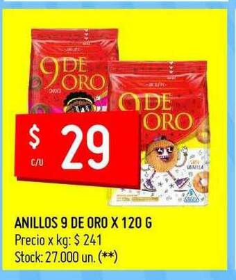 Changomas Anillos 9 De Oro x 120g oferta
