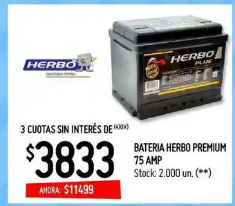 Changomas Bateria Herbo Premium 75 Amp oferta