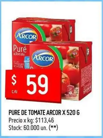Changomas Pure De Tomate Arcor x 520g oferta