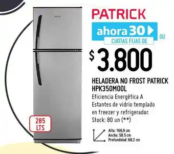 Changomas Heladera No Frost Patrick Hpk35omool oferta